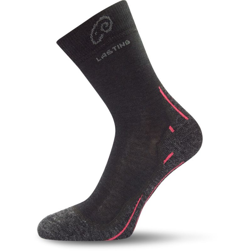 WHI MERINO TREKKING LASTING vlněné ponožky s ionty stříbra, černá