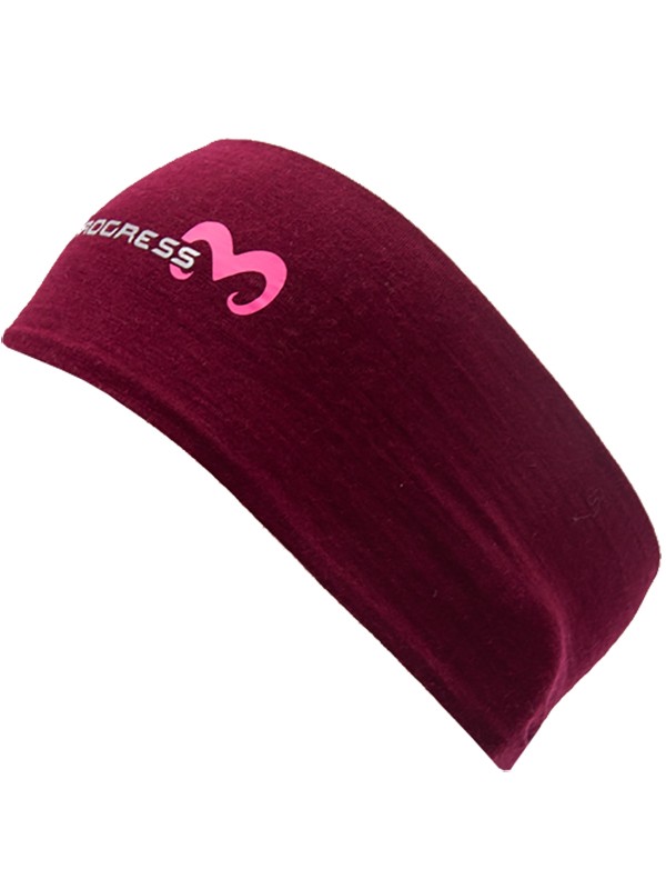 HEADBAND - uni, merino čelenka, vínový melír