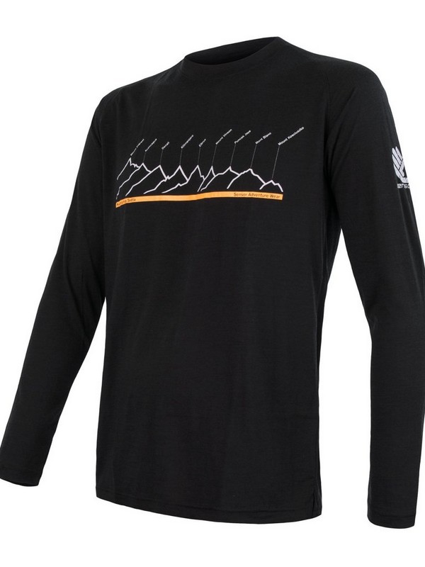 MERINO AIR NEW SENSOR PT - pánské tričko s dlouhým rukávem, černá/RJ