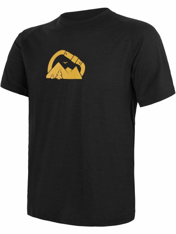 MERINO AIR NEW SENSOR PT SUMMIT- pánské tričko s krátkým rukávem, černá