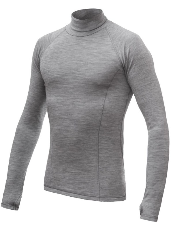MERINO SENSOR BOLD M2 - pánské tričko s dlouhým rukávem, roll-neck, cool/gray