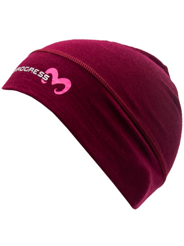 BEANIE, uni merino čepice, švestkový melír