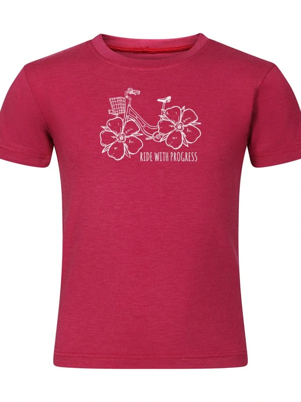 AROMATIC FLOWBIKE JUNIOR dětské outdorové tričko ze špičkové viskózy Cocarber® s krátkým rukávem, fuchsie