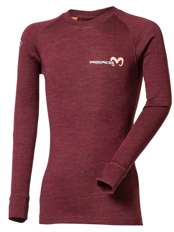 ZENCO dětské funkční, kombinace merino/bamboo, termotričko s dlouhým rukávem, švestka
