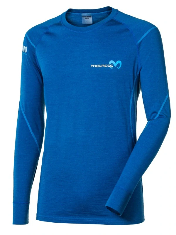 KOLIBRI dětské funkční merino tričko s dlouhým rukávem, modrý melír