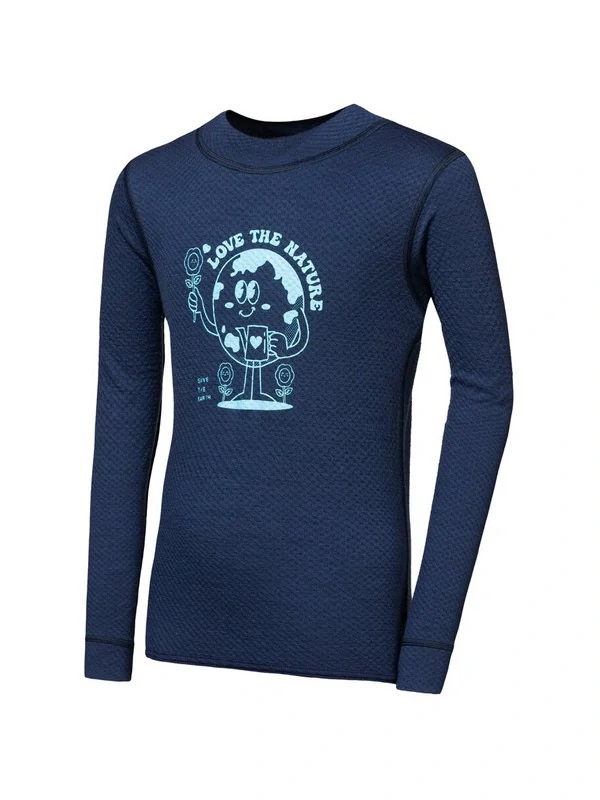 MERINO DF PLANET SENSOR dětské tričko s dlouhým rukávem, deep blue