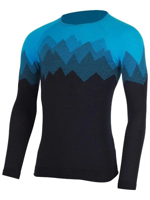 MERINO LASTING WELOR pánské merino tričko s dlouhým rukávem, modrá