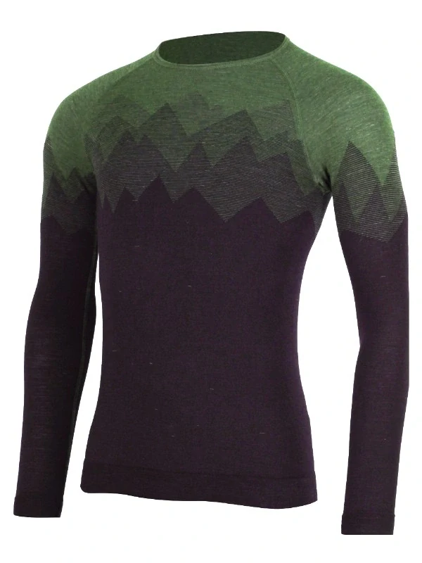 MERINO LASTING WELOR pánské merino tričko s dlouhým rukávem, zelená