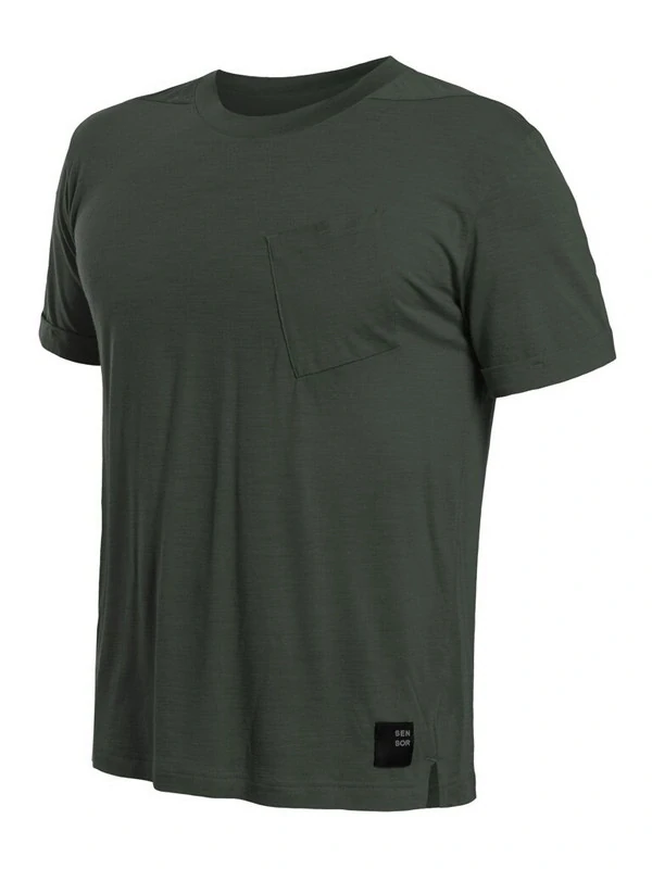MERINO AIR SENSOR TRAVELLER - pánské tričko s krátkým rukávem, olive green