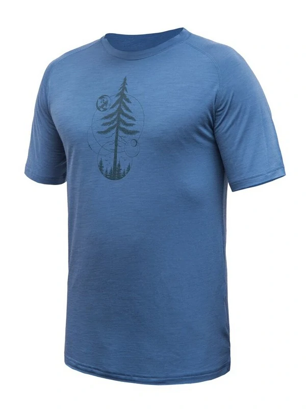 MERINO AIR SENSOR EARTH - pánské tričko s krátkým rukávem, rivera blue