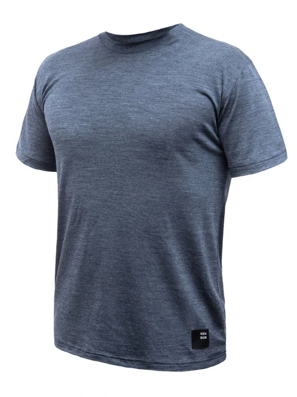 MERINO LITE SENSOR - pánské triko, krátký rukáv, mottled blue