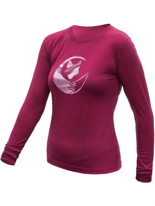 MERINO SENSOR ACTIVE FOX - dámské tričko, dlouhý rukáv, lilla