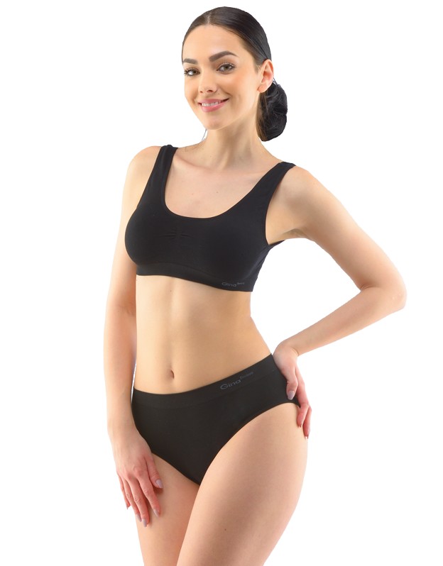 ADELE dámské bezešvé bambusové klasické kalhotky, černá