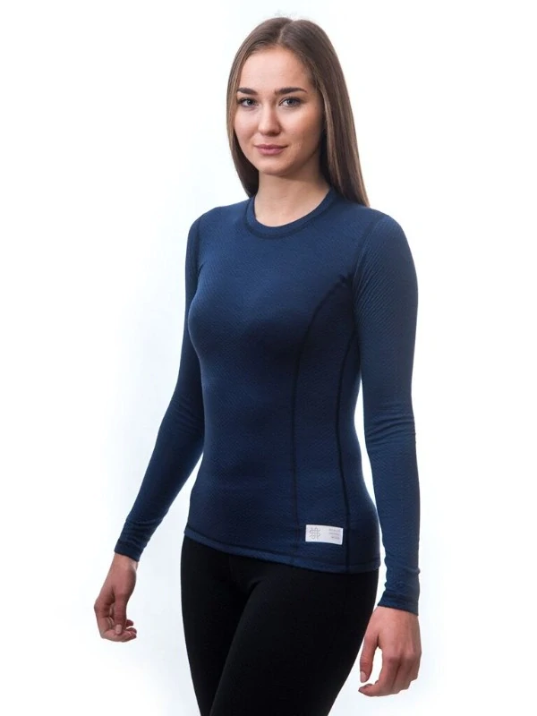 MERINO SENSOR DF - dámské tričko, dlouhý rukáv, deep blue