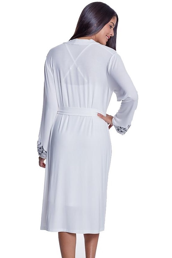 OLIVIA dámská bambusová košilka s županem, krémová