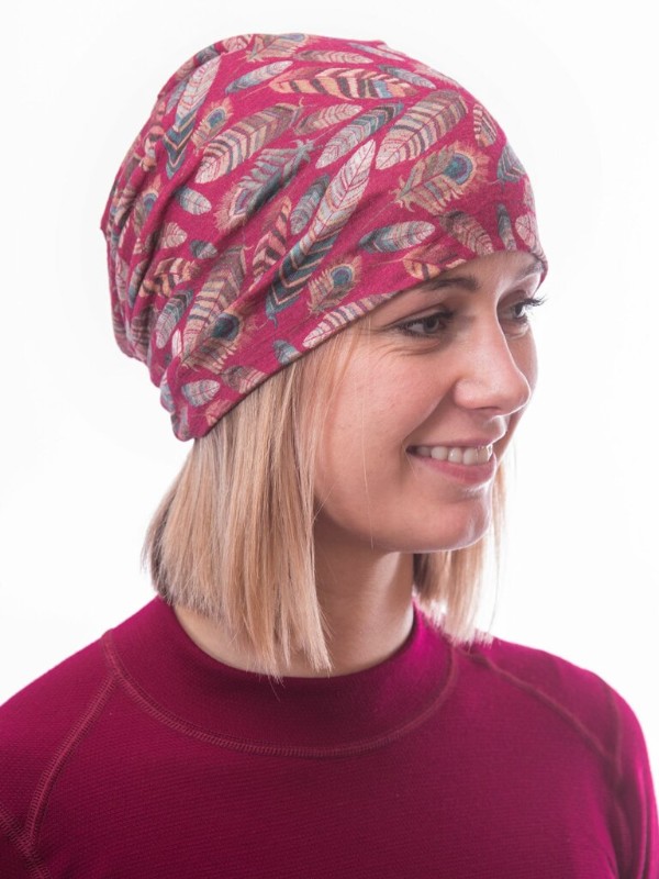 MERINO IMPRESS SENSOR čepice, unisex, lilla/feather