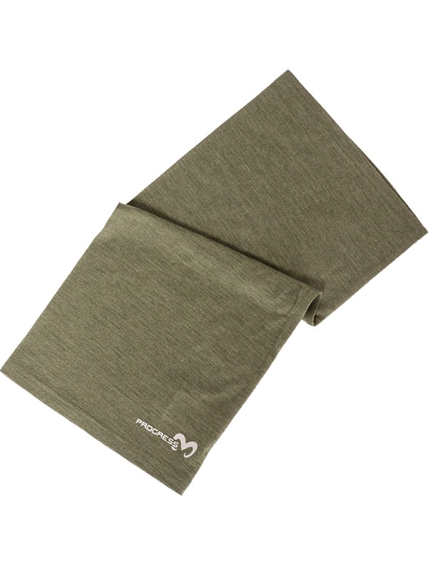 TUBE, uni merino tubulární nákrčník, khaki melír