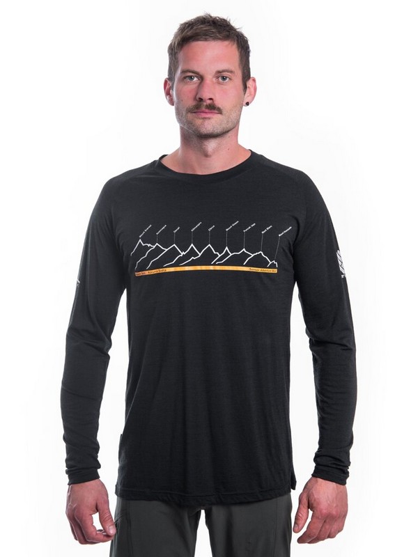 MERINO AIR NEW SENSOR PT - pánské tričko s dlouhým rukávem, černá/RJ