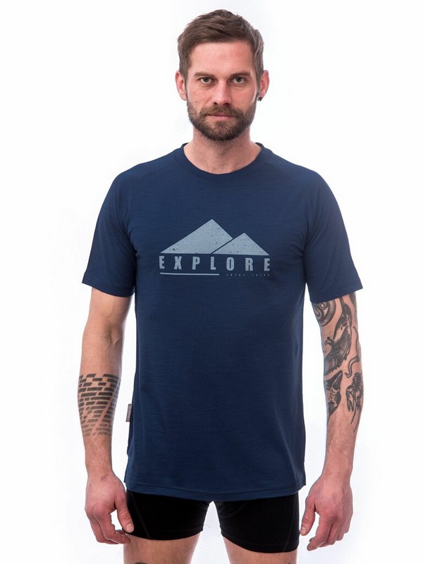 MERINO AIR NEW SENSOR PT EXPLORE- pánské tričko s krátkým rukávem, tmavě modrá