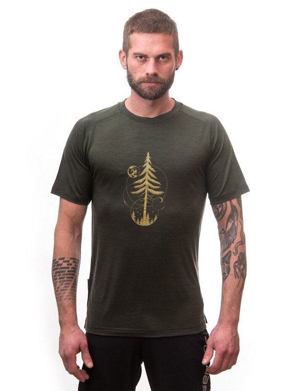 MERINO AIR NEW SENSOR PT EARTH - pánské tričko s krátkým rukávem, olive green