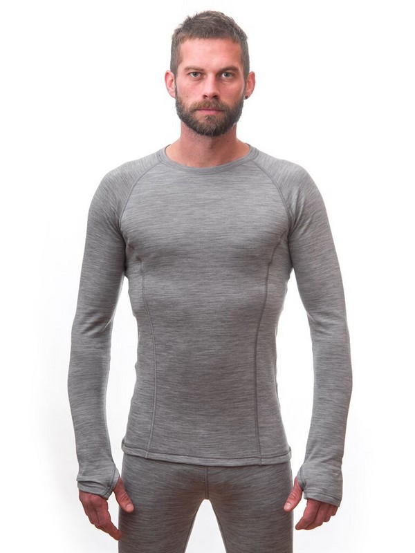 MERINO SENSOR BOLD M1 - pánské tričko s dlouhým rukávem, cool gray