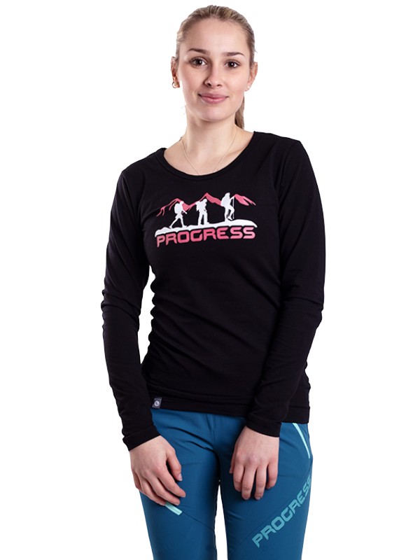 SONJA "TRACK LADY" dámské bambusové triko s dlouhým rukávem, černá