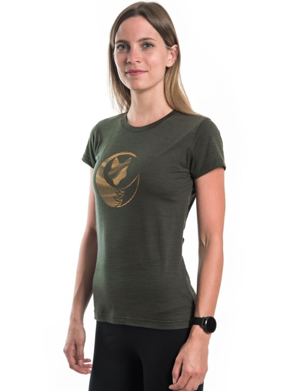 MERINO AIR NEW SENSOR FOX - dámské tričko s krátkým rukávem, olive green