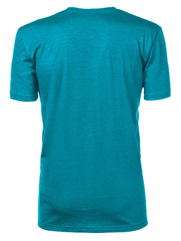 ORIGINAL MAN pánské merino tričko s krátkým rukávem, zelený melír