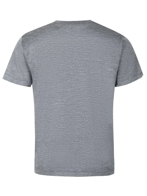 ORIGINAL MAN pánské merino tričko s krátkým rukávem, světle šedý melír
