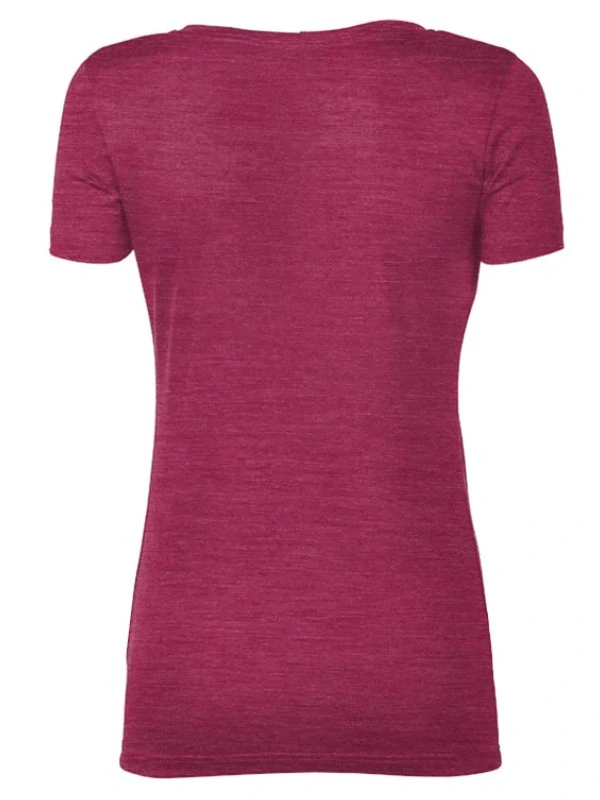 ORIGINAL WOMEN MERINO dámské merino tričko s krátkhým rukávem, vínový melír