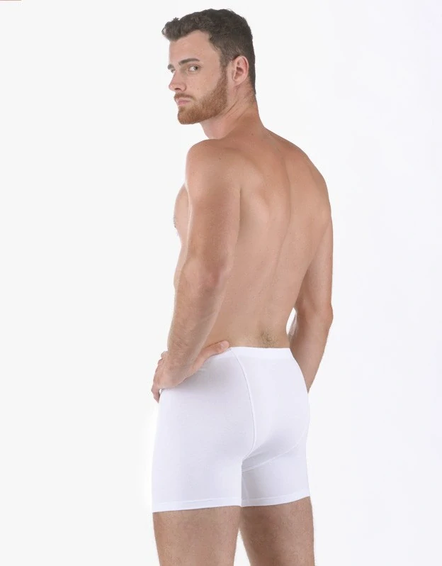SCOTTY pánské bambusové boxerky s delší nohavičkou, bílá