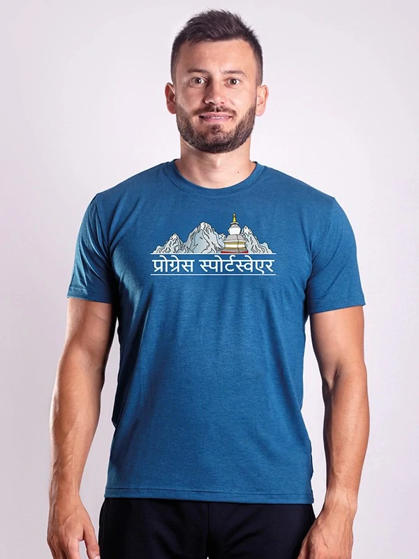 AROMATIC NEPAL pánské outdorové tričko ze špičkové viskózy Cocarber® s krátkým rukávem, tmavě modrá
