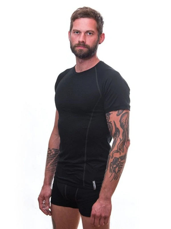 MERINO ACTIVE SENSOR - pánské triko, krátký rukáv, černá