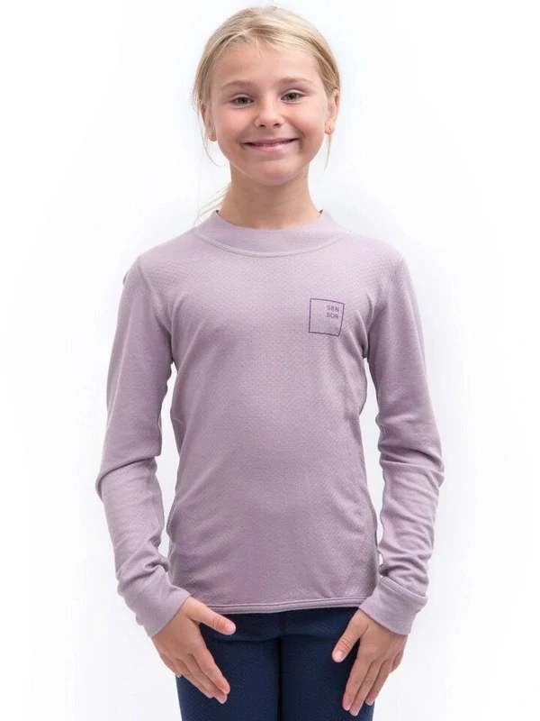 MERINO DF LOGO UP SENSOR juniorské tričko s dlouhým rukávem, mystic violet