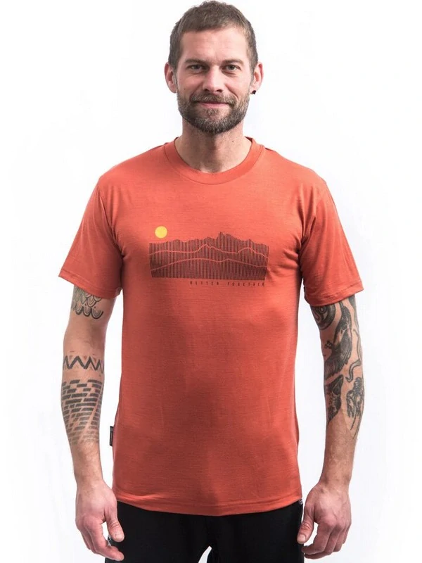 MERINO ACTIVE SENSOR SUNRISSE pánské triko, terracotta