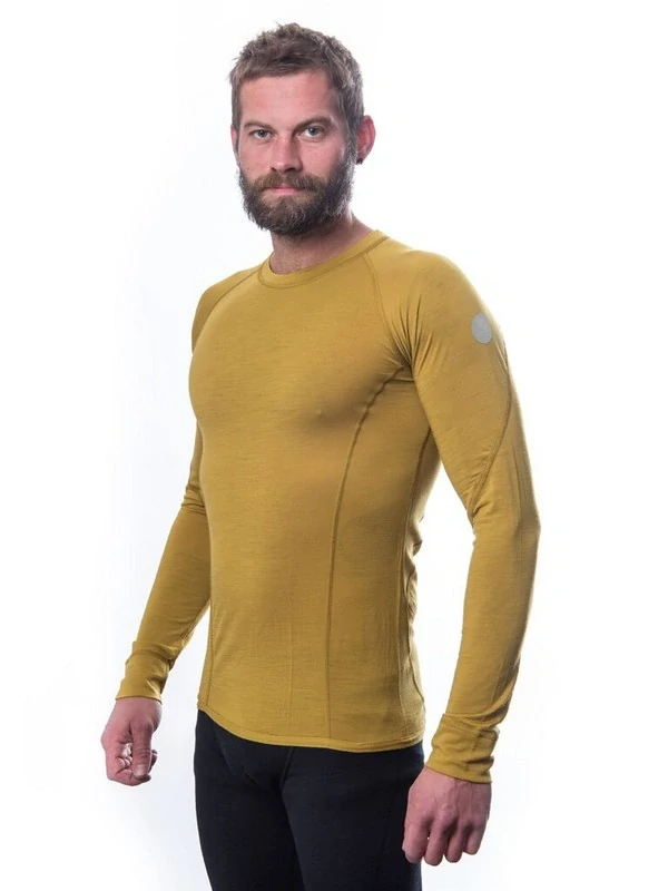 MERINO AIR SENSOR - pánské tričko s dlouhým rukávem, mustard