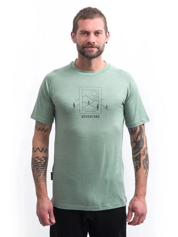 MERINO AIR SAY YES SENSOR - pánské tričko s krátkým rukávem, basil green