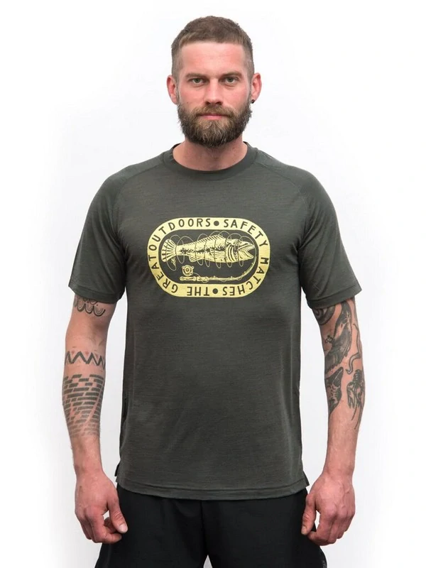 MERINO AIR SENSOR OUTDOORS - pánské tričko s krátkým rukávem, olive green