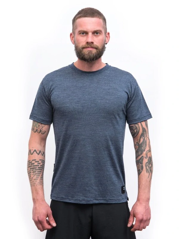 MERINO LITE SENSOR - pánské triko, krátký rukáv, mottled blue