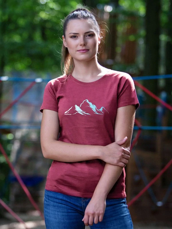 VINKA MOUNTAINS MERINO dámské merino tričko s krátkhým rukávem, ostružinová