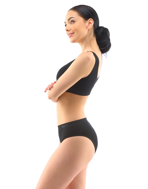 ADELE dámské bezešvé bambusové klasické kalhotky, černá