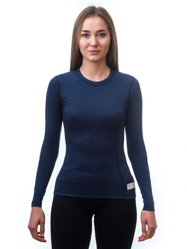MERINO SENSOR DF - dámské tričko, dlouhý rukáv, deep blue