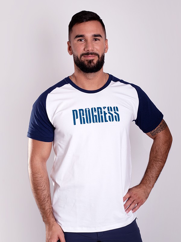 BRANDON tričko z bambusových vláken s krátkým rukávem, tmavě modrá - bílá