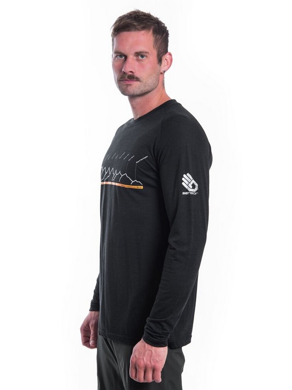 MERINO AIR NEW SENSOR PT - pánské tričko s dlouhým rukávem, černá/RJ