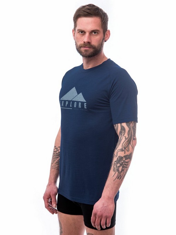MERINO AIR NEW SENSOR PT EXPLORE- pánské tričko s krátkým rukávem, tmavě modrá