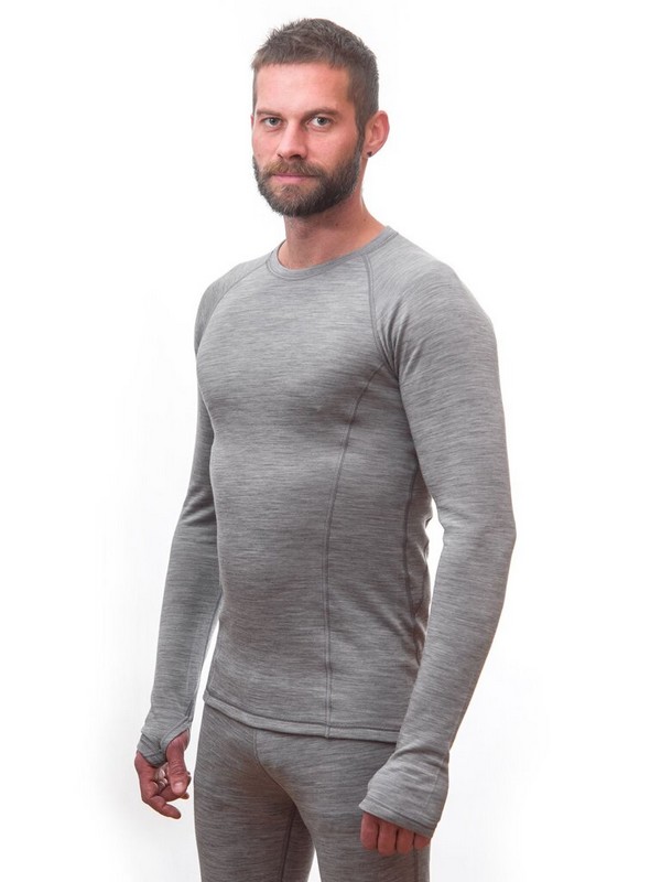 MERINO SENSOR BOLD M1 - pánské tričko s dlouhým rukávem, cool gray