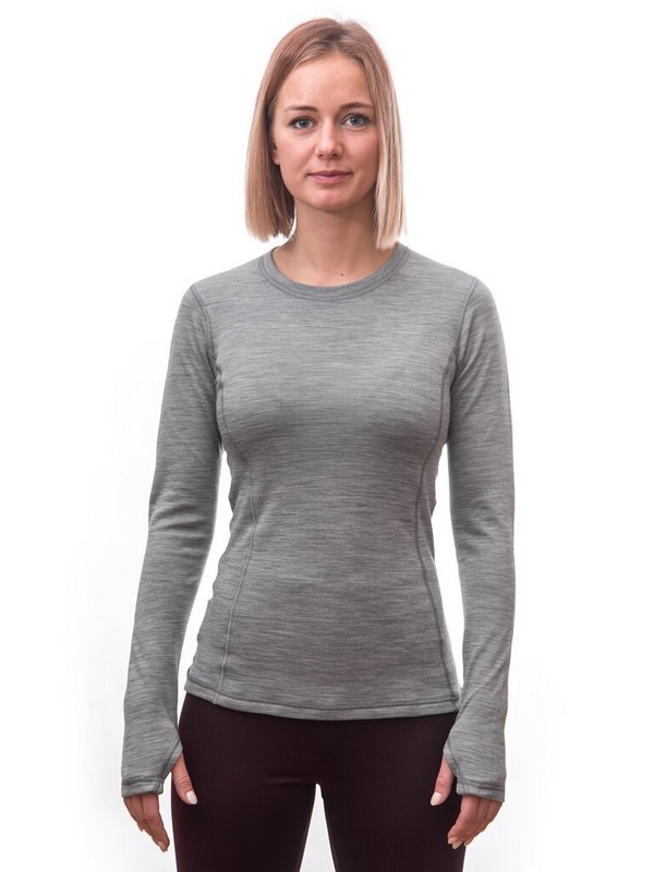 MERINO SENSOR BOLD W1 - dámské tričko s dlouhým rukávem, cool gray
