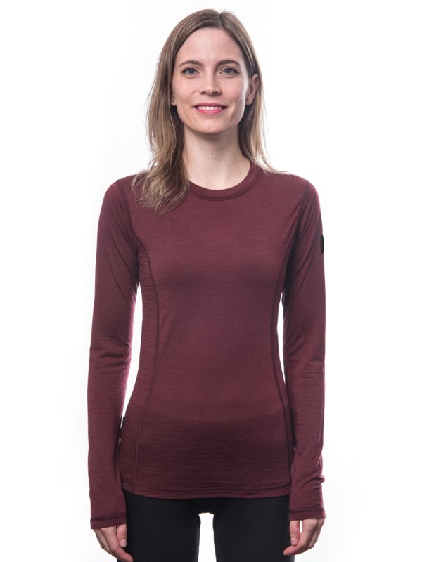 MERINO AIR NEW SENSOR - dámské tričko s dlouhým rukávem, port red