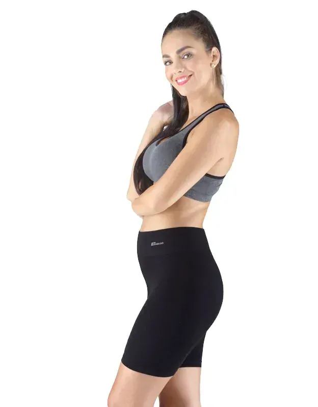 DIANA dámské bezešvé bambusové boxerky, prodloužené, černá