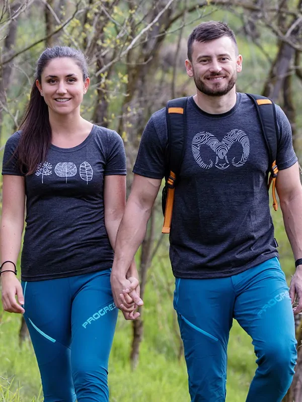 VINKA TREES MERINO dámské merino tričko s krátkhým rukávem, šedý melír